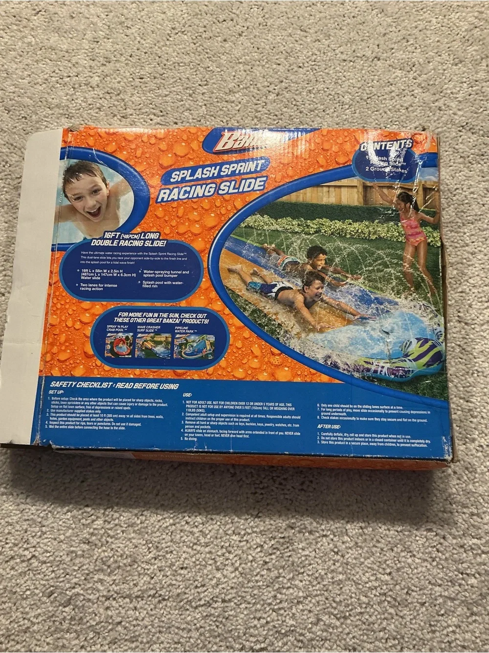 Splash Blast Racing Slide — Orange & Blue